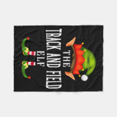 Track And Field Elf Group Funny Christmas Pajama P Fleecedecke (Vorderseite (Horizontal))