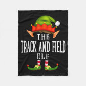 Track And Field Elf Group Funny Christmas Pajama P Fleecedecke (Vorderseite)