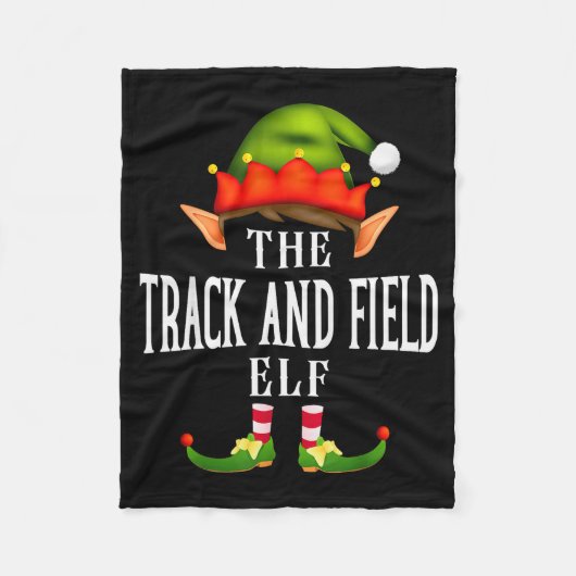 Track And Field Elf Group Funny Christmas Pajama P Fleecedecke (Vorderseite)