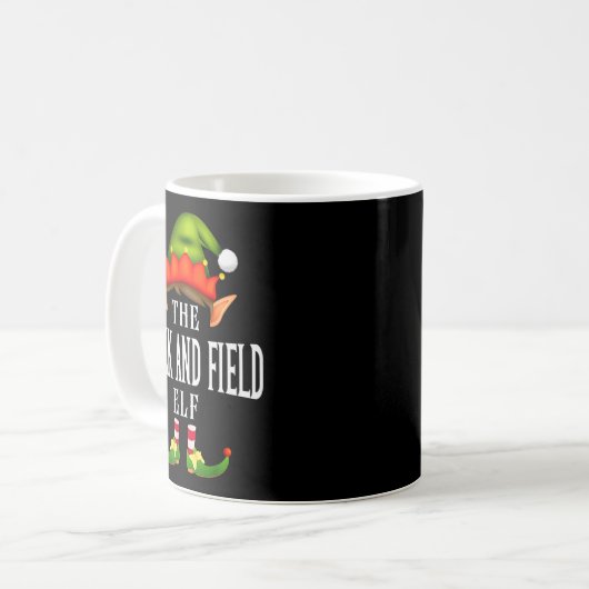 Track And Field Elf Group Funny Christmas Pajama P Kaffeetasse (Vorderseite Links)