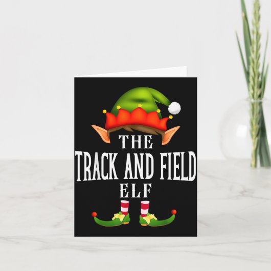 Track And Field Elf Group Funny Christmas Pajama P Karte (Vorderseite)