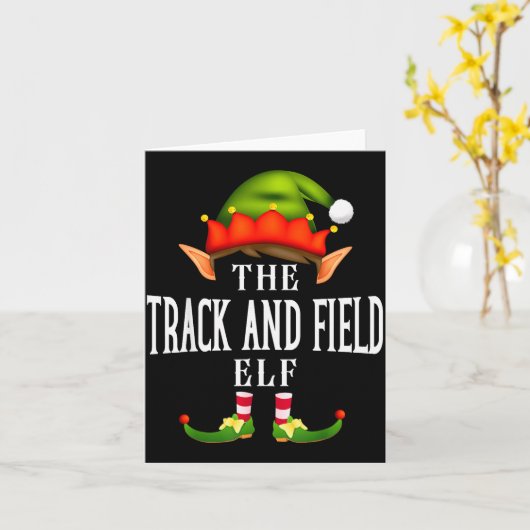 Track And Field Elf Group Funny Christmas Pajama P Karte (Gelbe Blume)