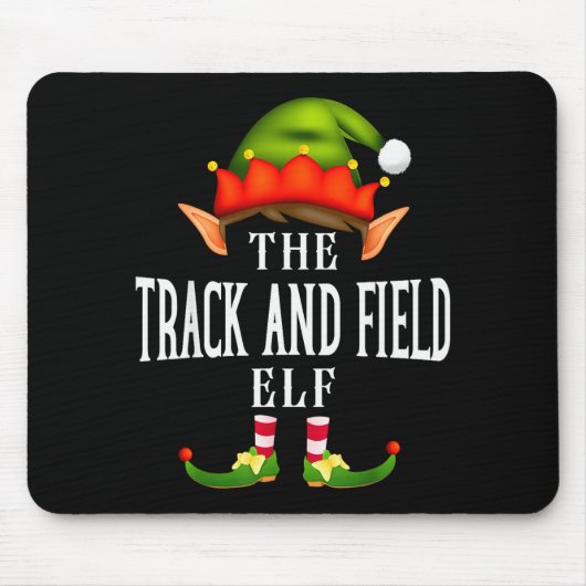 Track And Field Elf Group Funny Christmas Pajama P Mousepad (Vorne)