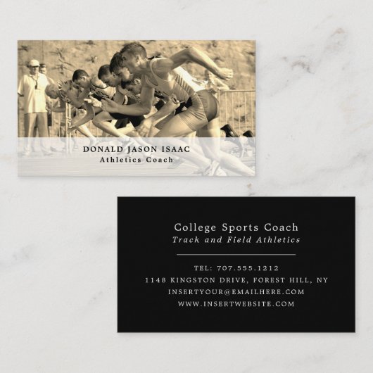 Track, Athletics Sportsperson, Sportscoach Visitenkarte (Vorne/Hinten)