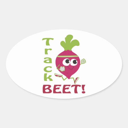 Track Beet Ovaler Aufkleber (Vorderseite)