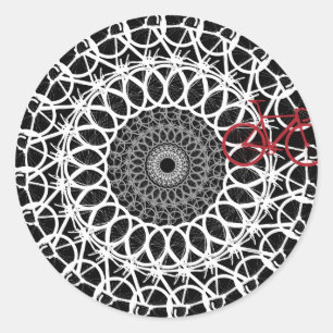 Track Bicycle Mandala Runder Aufkleber