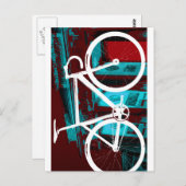 Track Bike Berlin - rot blau Postkarte (Vorne/Hinten)