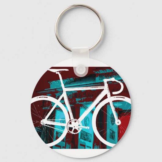 Track Bike Berlin - rot blau Schlüsselanhänger (Vorderseite)