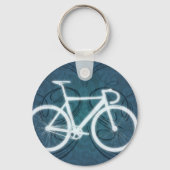 Track Bike - blaues Tätowierverfahren Schlüsselanhänger (Vorderseite)