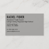 Track Coach Running Trainer Business Card Visitenkarte (Vorderseite)