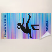 Track & Field Beach Handtuch/ Name Strandtuch (Vorderseite)