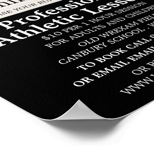 Track, Leichtathletik-Lektion Werbung Poster (Ecke)