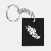 Track-Logo-Schlüsselanhänger mit schwarzer Bezeich Schlüsselanhänger (Vorderseite links)