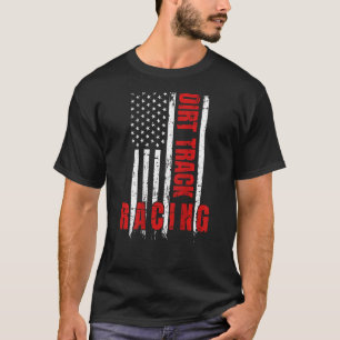 Track Racing American Flag Motocross Schmutzspur R T-Shirt