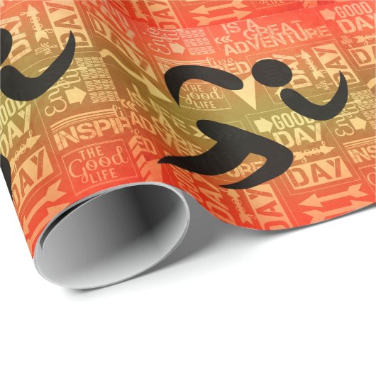 Track Runner Große Adventure-Typografie Geschenkpapier (Rolleneckpunkt)