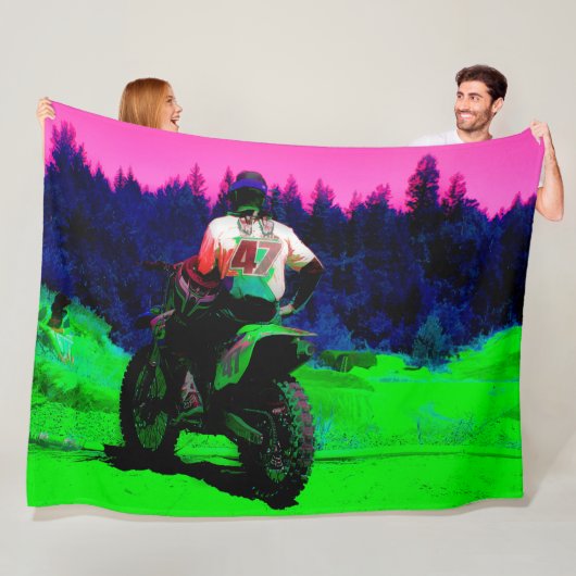 Track überprüfen - Motocross-Racer Fleecedecke (Beispiel)