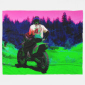 Track überprüfen - Motocross-Racer Fleecedecke (Vorderseite (Horizontal))