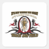 Track und Feldstart Quadratischer Aufkleber (Vorderseite)