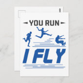 Track und Field Long Jump, den du in Fliege läufst Postkarte (Vorne/Hinten)