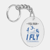 Track und Field Long Jump, den du in Fliege läufst Schlüsselanhänger (Vorderseite links)