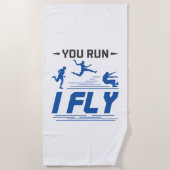 Track und Field Long Jump, den du in Fliege läufst Strandtuch (Vorderseite)