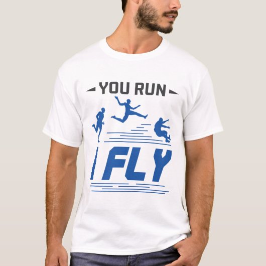 Track und Field Long Jump, den du in Fliege läufst T-Shirt (Vorderseite)