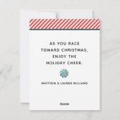 Track- und Field-Running Weihnachtskarten Feiertagskarte (Rückseite)