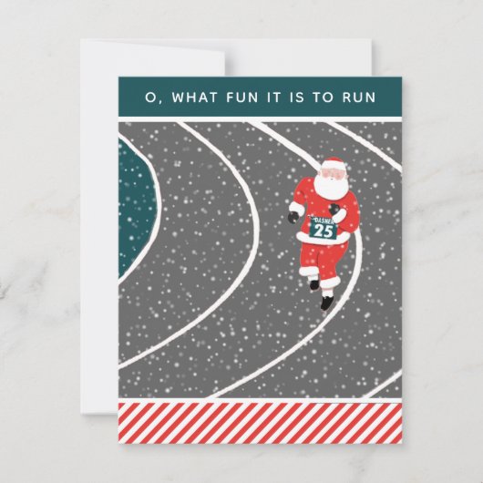 Track- und Field-Running Weihnachtskarten Feiertagskarte (Vorderseite)