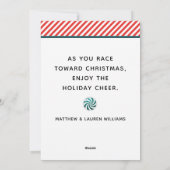 Track- und Field-Running Weihnachtskarten Feiertagskarte (Rückseite)