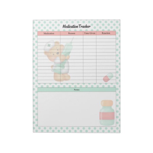 Tracker für die Behandlung von Zuckerkranken Notizblock (Rotiert)