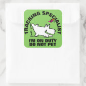 TrACKING SPECIALIST Quadratischer Aufkleber (Tasche)