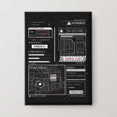 Tracking - Techno-Brutalist Streetwear Design Button (Vorderseite)