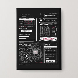 Tracking - Techno-Brutalist Streetwear Design Button