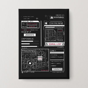 Tracking - Techno-Brutalist Streetwear Design Button