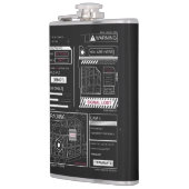 Tracking - Techno-Brutalist Streetwear Design Flachmann (Links)