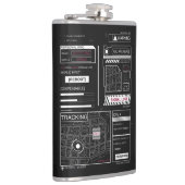 Tracking - Techno-Brutalist Streetwear Design Flachmann (Rechts)