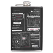 Tracking - Techno-Brutalist Streetwear Design Flachmann (Vorderseite)