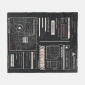 Tracking - Techno-Brutalist Streetwear Design Fleecedecke (Vorderseite (Horizontal))