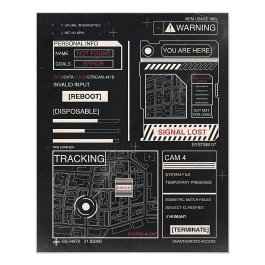 Tracking - Techno-Brutalist Streetwear Design Fotodruck (Vorne)