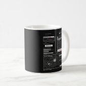 Tracking - Techno-Brutalist Streetwear Design Kaffeetasse (VorderseiteRechts)