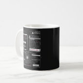 Tracking - Techno-Brutalist Streetwear Design Kaffeetasse (Vorderseite Links)