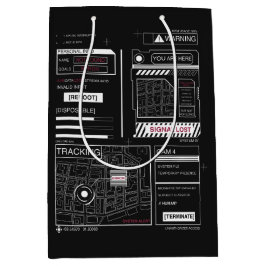 Tracking - Techno-Brutalist Streetwear Design Mittlere Geschenktüte