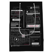 Tracking - Techno-Brutalist Streetwear Design Mittlere Geschenktüte (Rückseite)