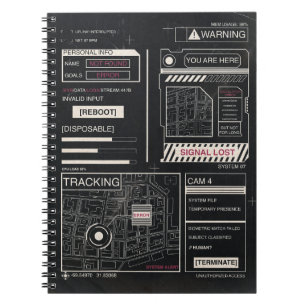 Tracking - Techno-Brutalist Streetwear Design Notizblock