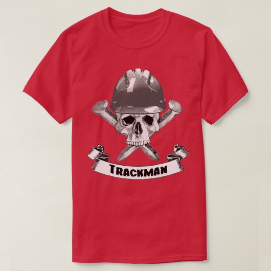 Trackman Skull und Spikes Crossbones T-Shirt (Design vorne)