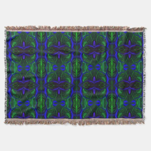 Traços azuis 'flutuando' sobre fundo verde. decke (Vorderseite)