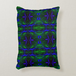 Traços azuis 'flutuando' sobre fundo verde. dekokissen