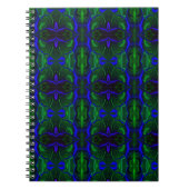 Traços azuis 'flutuando' sobre fundo verde. notizblock (Vorderseite)