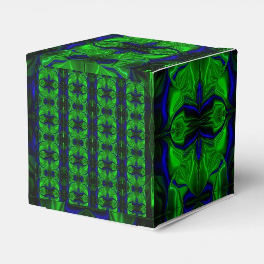 Traços e formas azuis e verde, quase listrado. geschenkschachtel (Rückseite)