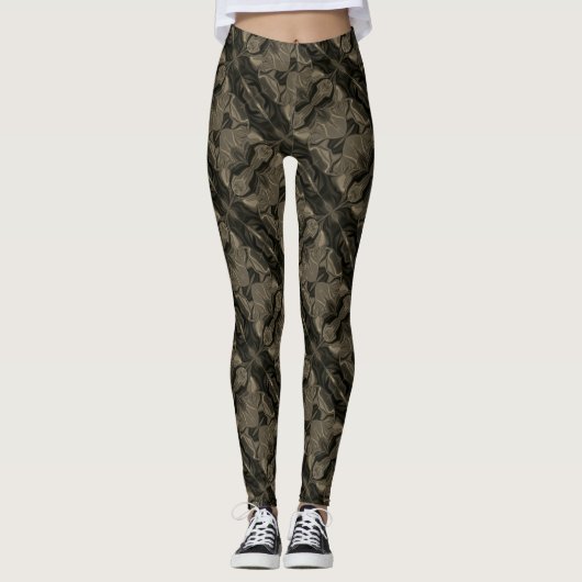 Traços e forms marrom muito escuro e t tons claros leggings (Vorderseite)